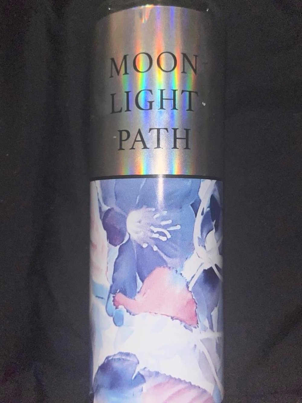 Bath & Body Works Moonlight Path Holographic Blue and Pink Bottle